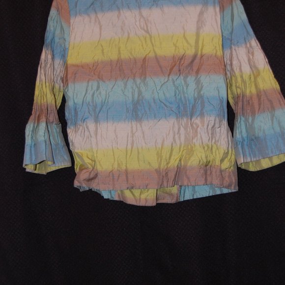 Penta Women's Multi Pastel Color Green/Beige/Aqua Short Jacket Size 14 - Picture 6 of 12